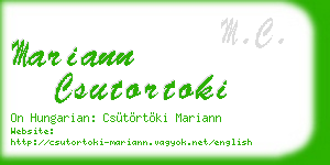 mariann csutortoki business card