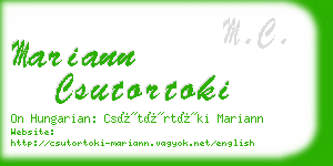 mariann csutortoki business card